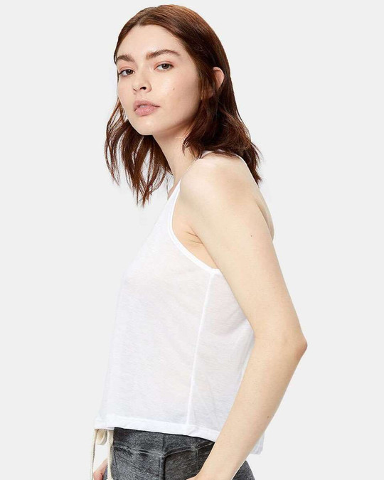 US Blanks US510 - Camiseta de tirantes Sheer Cropped Racer para mujer