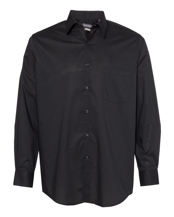 Van Heusen 13V5052 - Camisa Sólida de Cuello de Punto de Tela Ancha