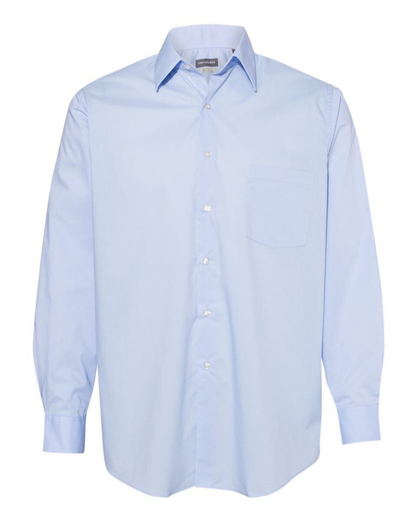 Van Heusen 13V5052 - Camisa Sólida de Cuello de Punto de Tela Ancha