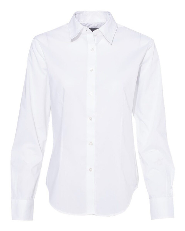 Van Heusen 13V5053 - Women's Cotton/Poly Solid Point Collar Shirt
