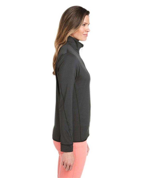 vineyard vines K002521 - Jersey de mujer con media cremallera Sankaty de microrayas