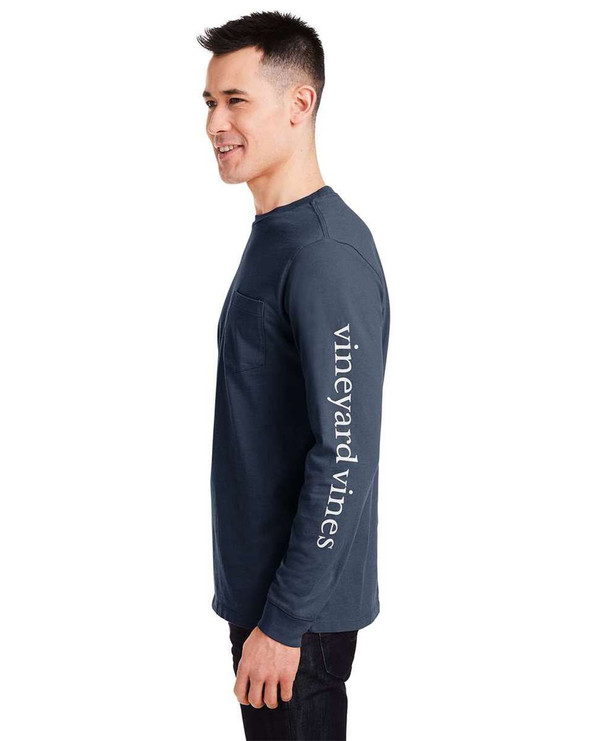 vineyard vines V021214 - Camiseta de manga larga con bolsillo
