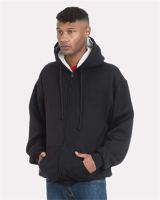 Bayside 940 - Sudadera con cremallera y forro térmico súper grueso, fabricada en EE.UU.