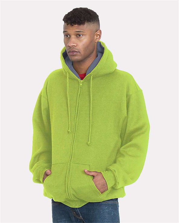Bayside 940 - Sudadera con cremallera y forro térmico súper grueso, fabricada en EE.UU.
