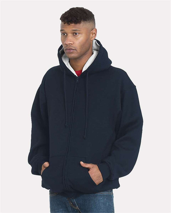Bayside 940 - Sudadera con cremallera y forro térmico súper grueso, fabricada en EE.UU.