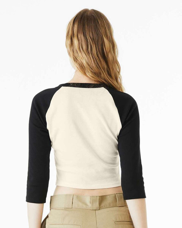 Bella+Canvas 1200 - Women's Micro Rib 3/4 Raglan Sleeve Baby Tee