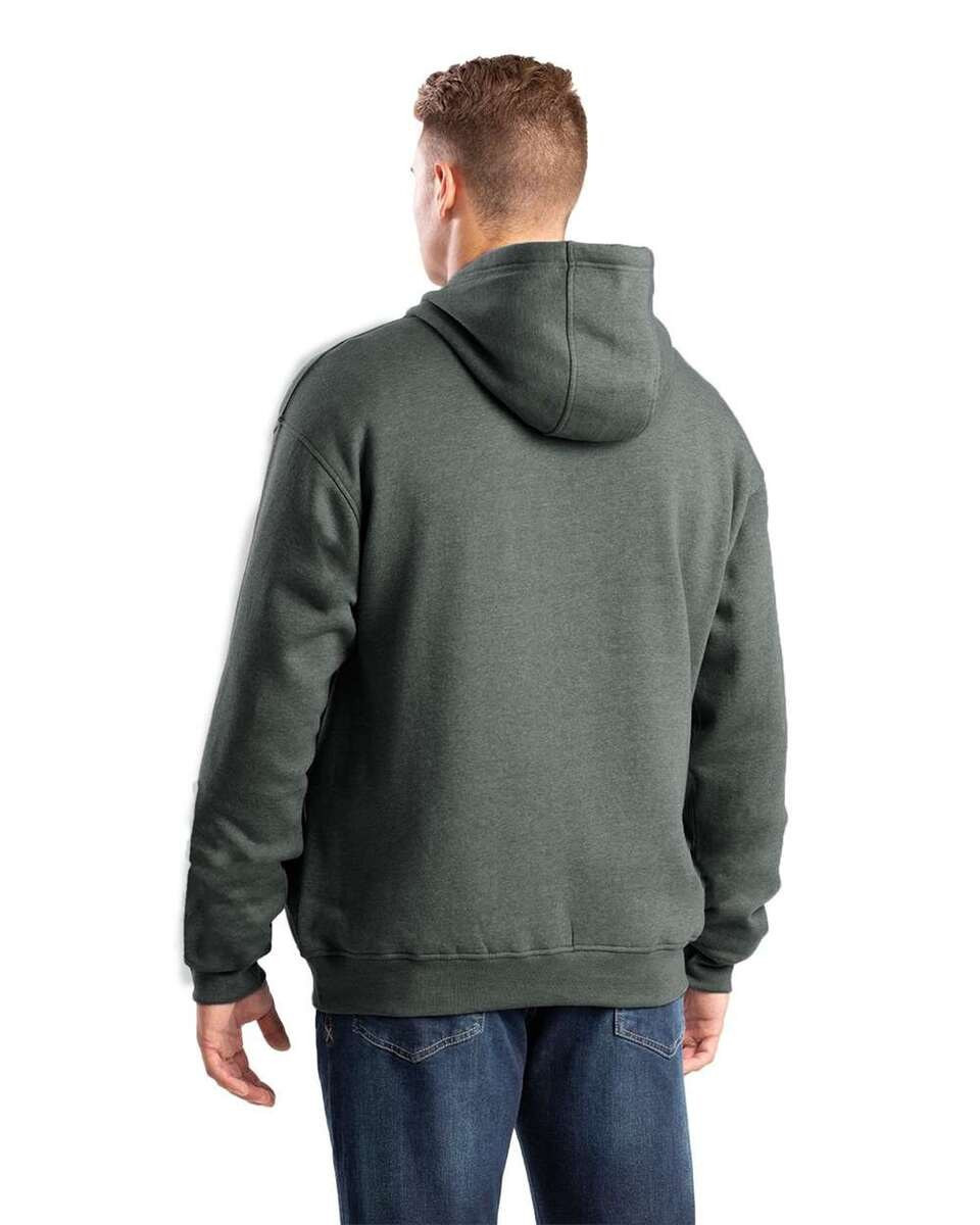 Berne SP418 - Sudadera con capucha y bolsillo con cremallera Heritage para hombre