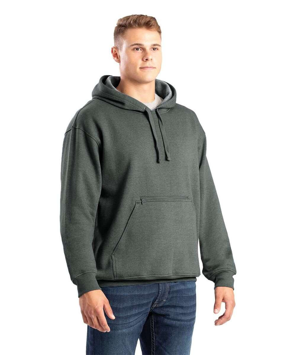 Berne SP418 - Sudadera con capucha y bolsillo con cremallera Heritage para hombre