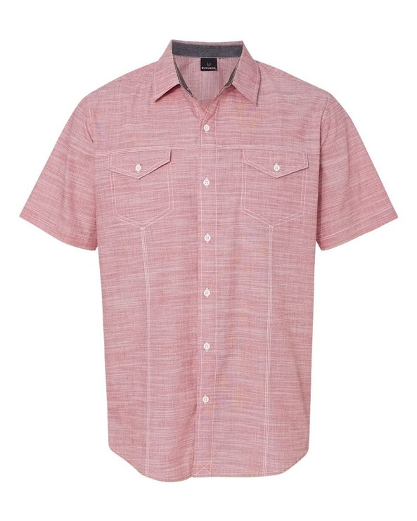 Burnside 9247 - Camisa de manga corta lisa con textura