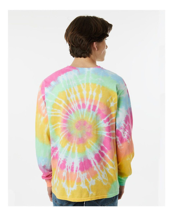 Dyenomite 240MS - Camiseta de manga larga teñida en espiral multicolor
