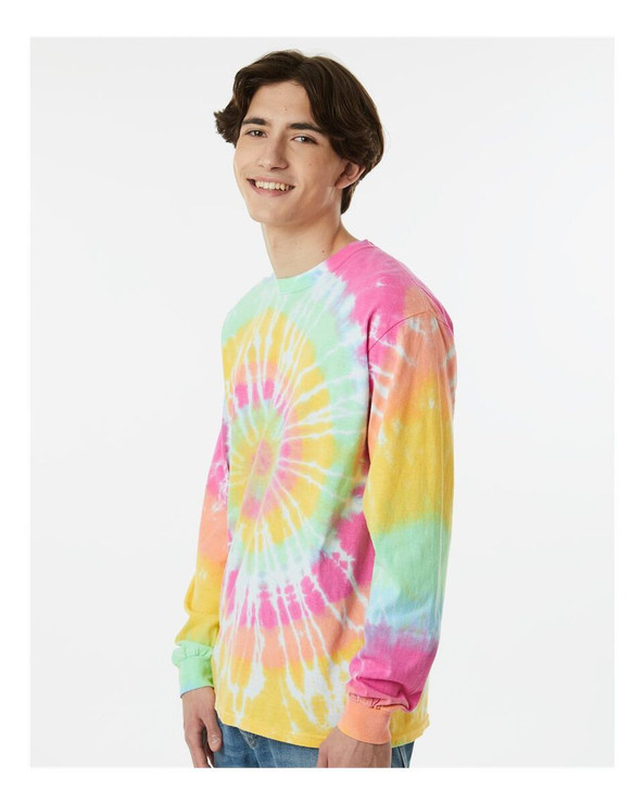 Dyenomite 240MS - Camiseta de manga larga teñida en espiral multicolor