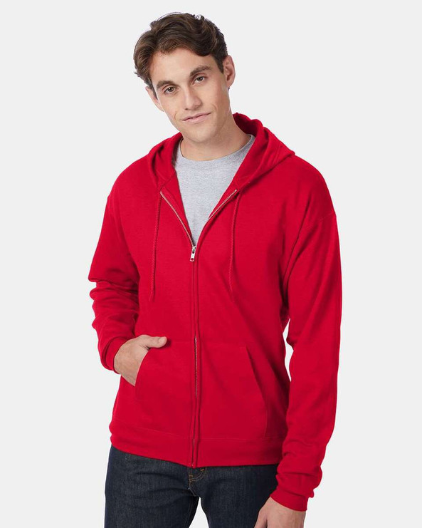 Hanes P180 - Sudadera con capucha y cremallera completa Ecosmart