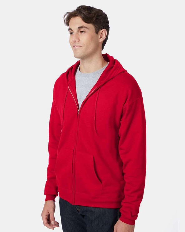 Hanes P180 - Sudadera con capucha y cremallera completa Ecosmart
