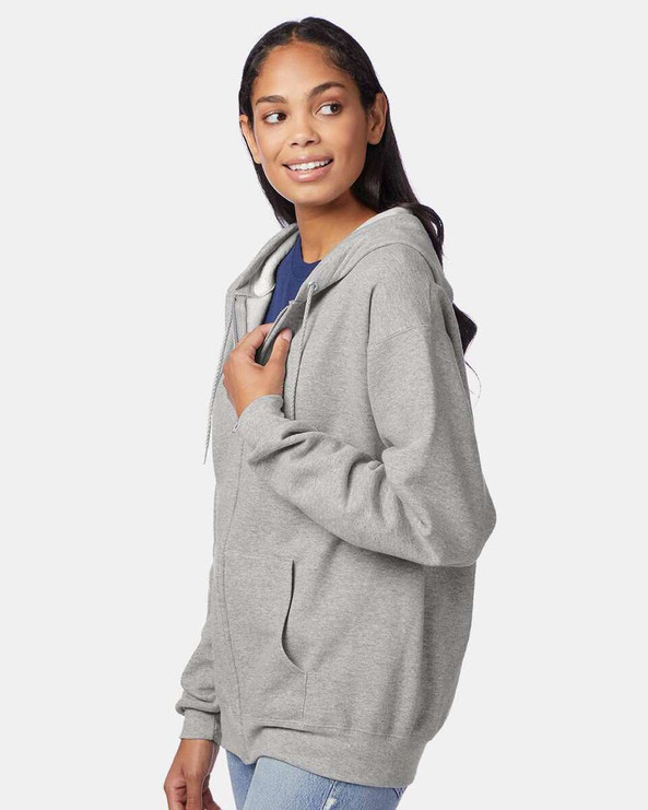 Hanes P180 - Sudadera con capucha y cremallera completa Ecosmart