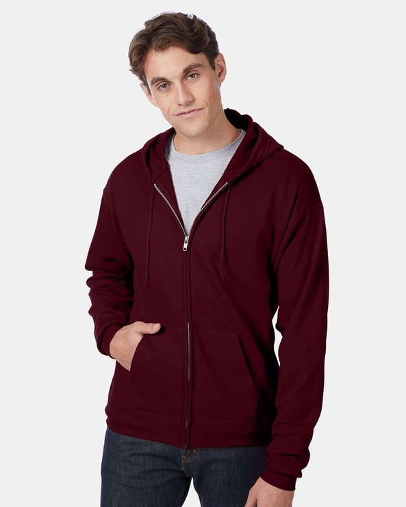 Hanes P180 - Sudadera con capucha y cremallera completa Ecosmart