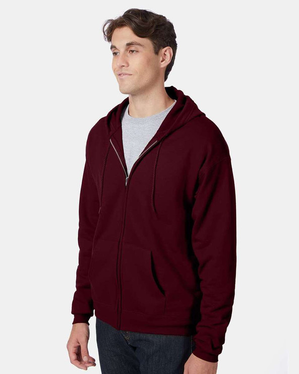 Hanes P180 - Sudadera con capucha y cremallera completa Ecosmart