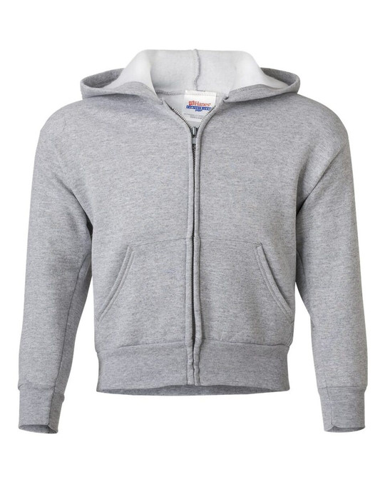 Hanes P480 - EcoSmart® Youth Full-Zip Hooded Sweatshirt