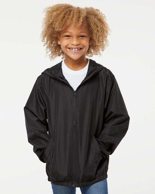 Independent Trading Co. EXP24YWZ - Chaqueta cortavientos ligera con cremallera completa para jóvenes