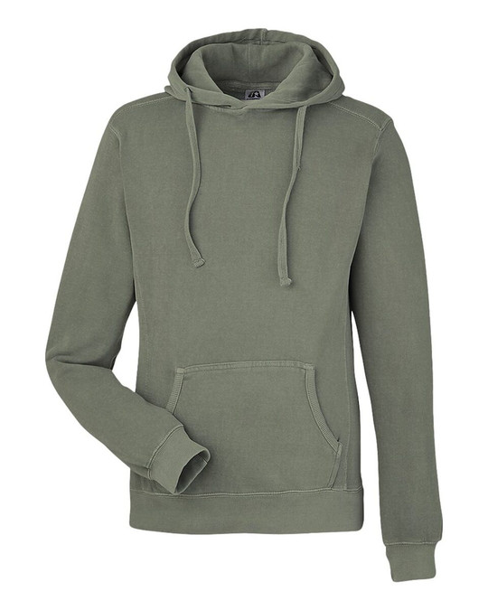 J. America 8730 - Pigment-Dyed Fleece Hooded Sweatshirt