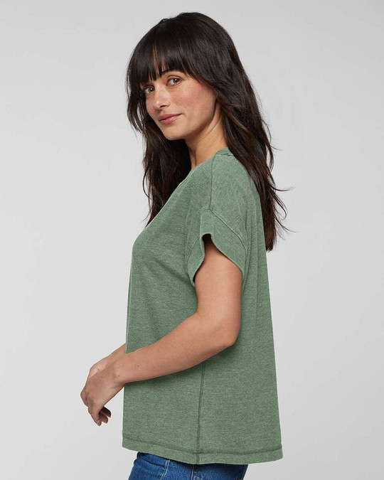 LAT 3502 - Camiseta relaxed vintage wash para mujer