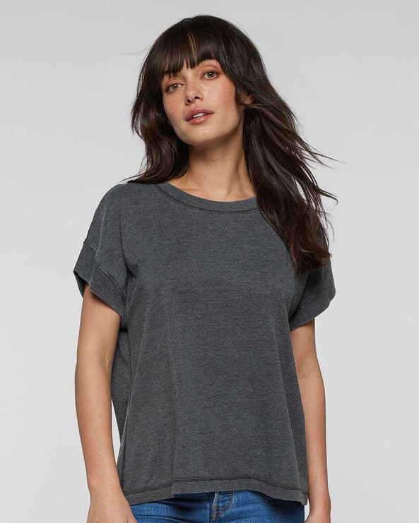 LAT 3502 - Camiseta relaxed vintage wash para mujer