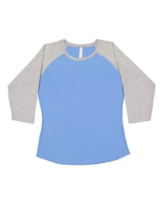 LAT 3530 - Ladies' Fine Jersey Three-Quarter Sleeve Baseball T-Shirt