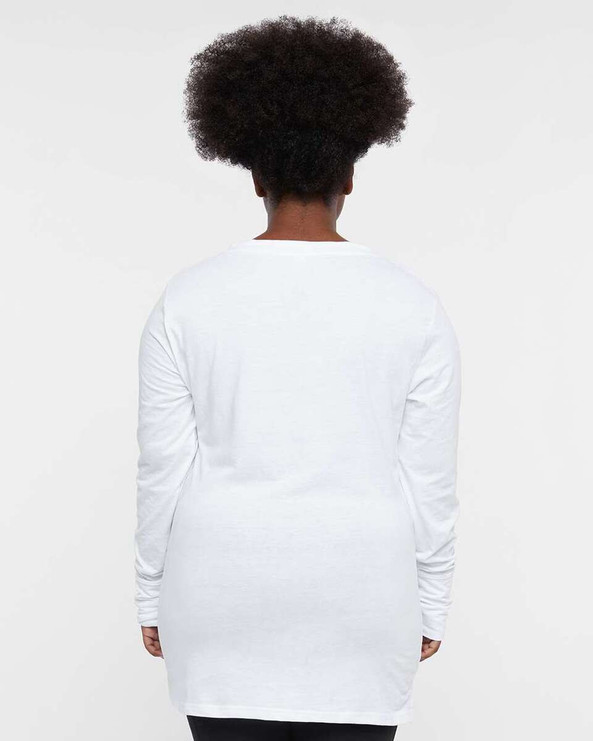 LAT 3538 - Women's Fine Jersey Lace-Up Long Sleeve T-Shirt