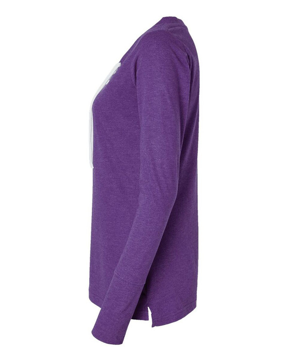 LAT 3538 - Women's Fine Jersey Lace-Up Long Sleeve T-Shirt