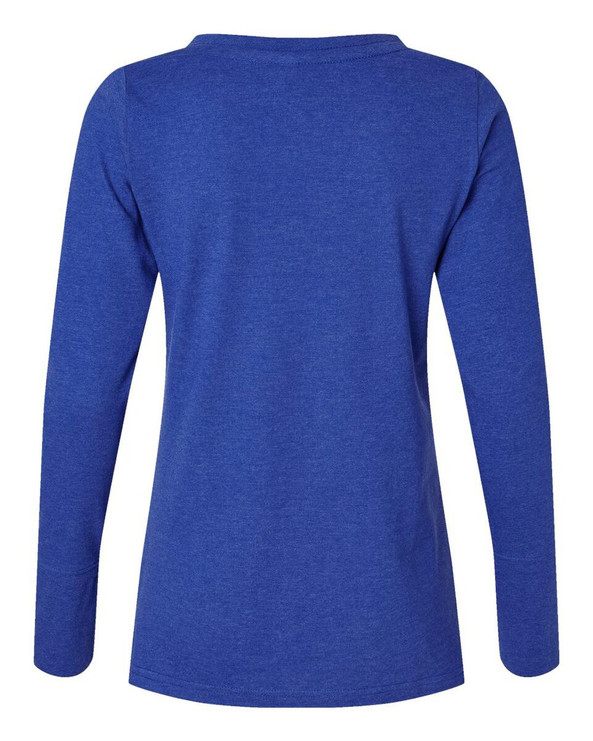 LAT 3538 - Women's Fine Jersey Lace-Up Long Sleeve T-Shirt