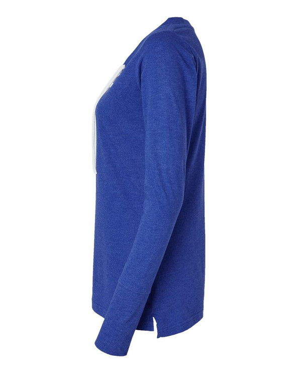 LAT 3538 - Women's Fine Jersey Lace-Up Long Sleeve T-Shirt