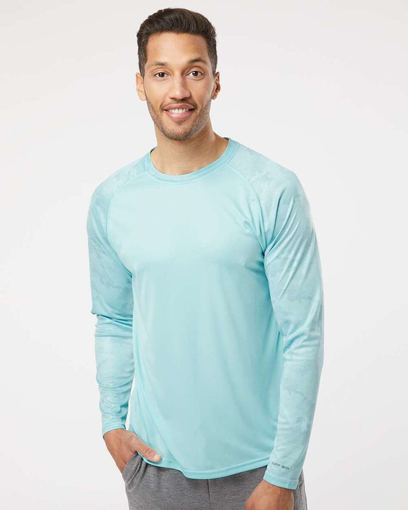 Paragon 216 - Cayman Performance Camo Colorblocked Long Sleeve T-Shirt