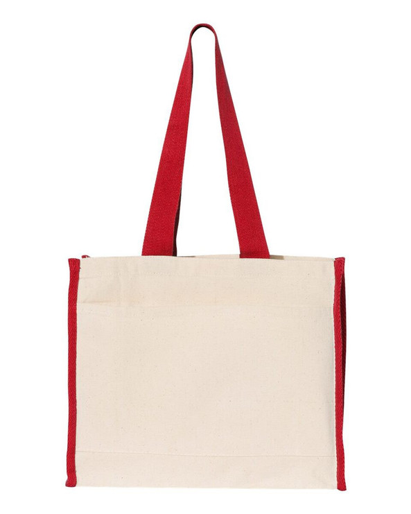 Q-Tees Q1100 - 14L Tote with Contrast-Color Handles