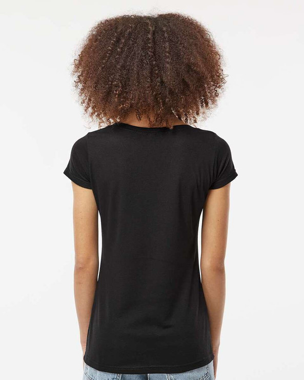 Tultex 243 - Camiseta de mujer con cuello redondo Poly-Rich