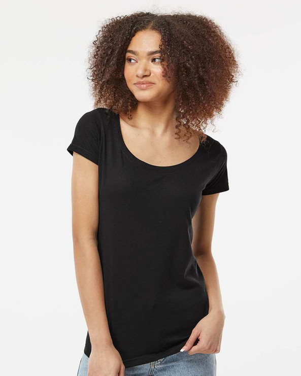 Tultex 243 - Camiseta de mujer con cuello redondo Poly-Rich