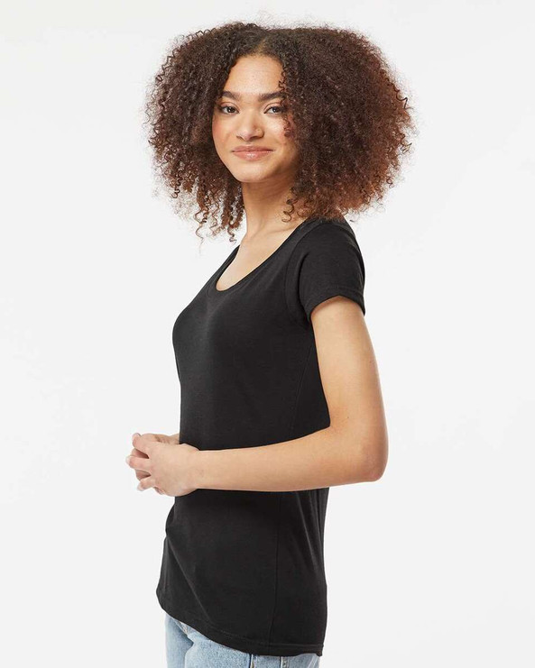 Tultex 243 - Camiseta de mujer con cuello redondo Poly-Rich