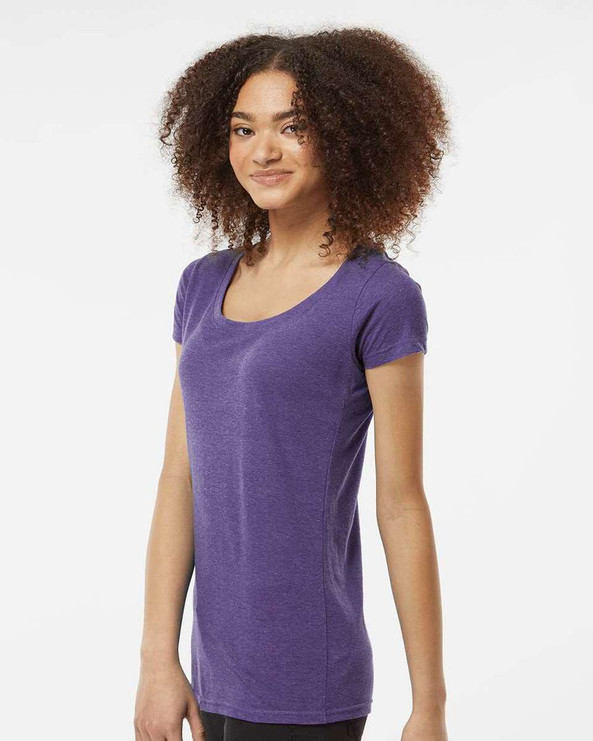 Tultex 243 - Camiseta de mujer con cuello redondo Poly-Rich