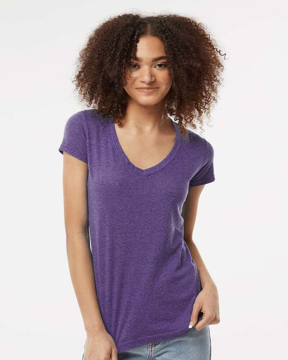 Tultex 244 - Camiseta de cuello en V de mujer Poly-Rich