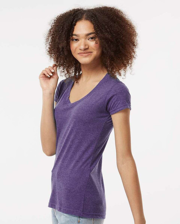 Tultex 244 - Camiseta de cuello en V de mujer Poly-Rich