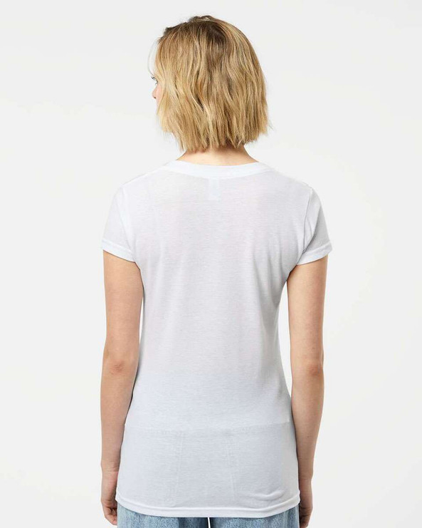 Tultex 244 - Camiseta de cuello en V de mujer Poly-Rich