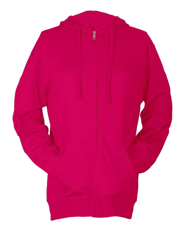 Tultex 260 - Camiseta de manga larga con capucha y cremallera Beach Full-Zip