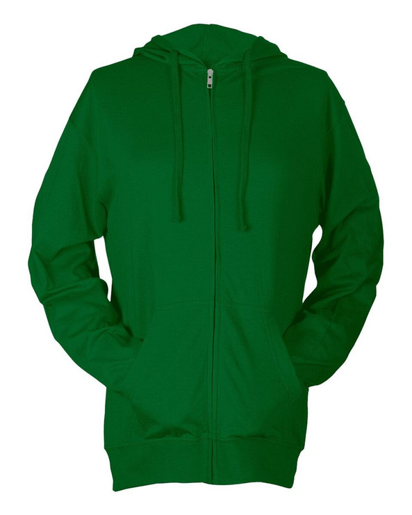 Tultex 260 - Camiseta de manga larga con capucha y cremallera Beach Full-Zip