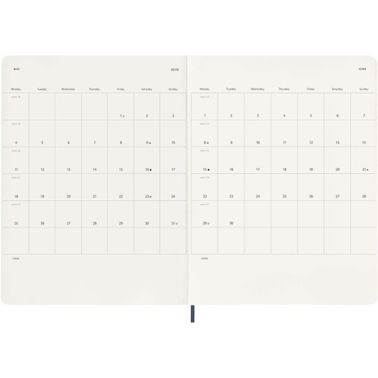 Moleskine 107755 - week-agenda voor 12 maanden met zachte kaft XL