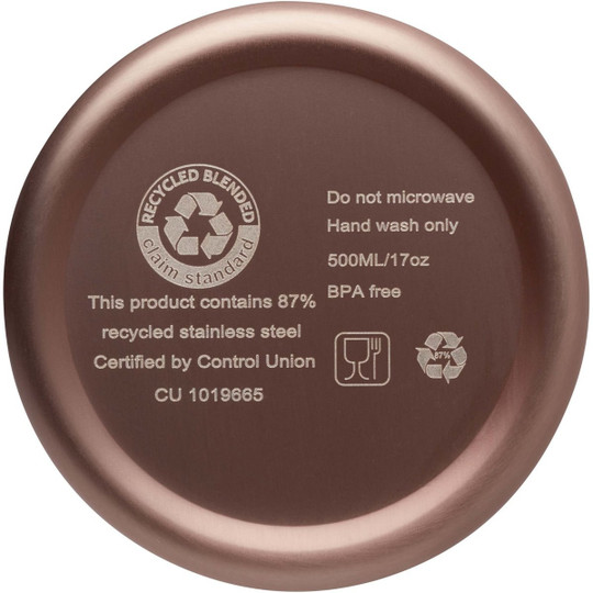 PF Concept 100736 - Vasa 500 ml RCS certified recycled stainless steel copper vacuum insulated bottle