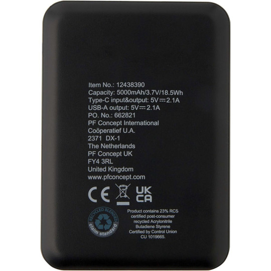 Asama 5000 mAh Type-C powerbank af genvundet plast - EgotierPro 124383