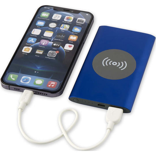 Juice 4000 mAh Type-C recycled aluminium wireless power bank  - EgotierPro 124384