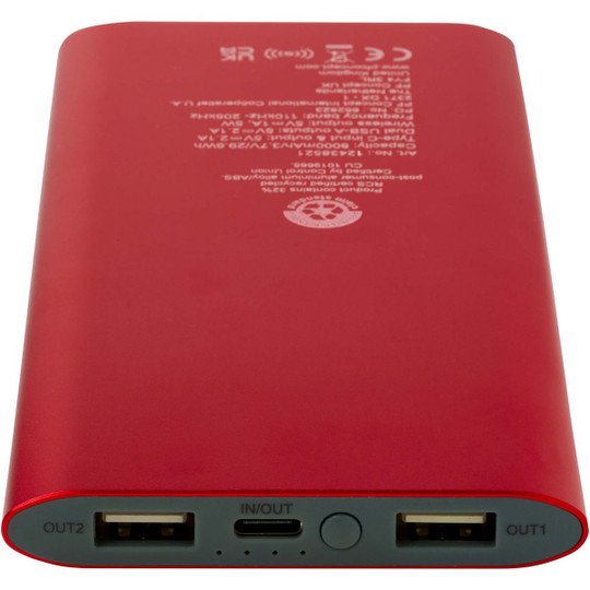 Juice 8000 mAh Type-C recycled aluminium wireless power bank - EgotierPro 124385