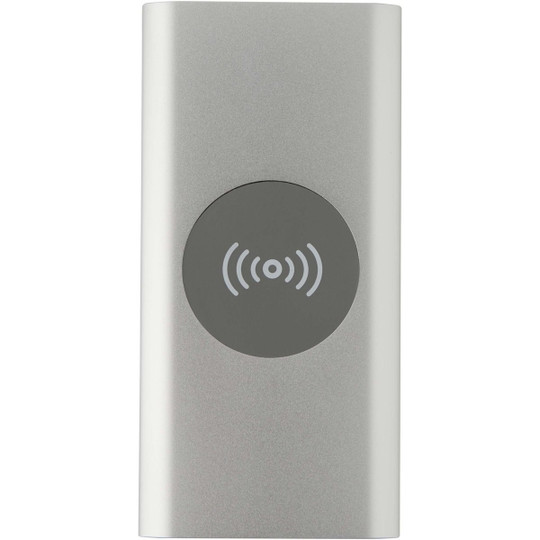 Juice 8000 mAh Type-C recycled aluminium wireless power bank - EgotierPro 124385