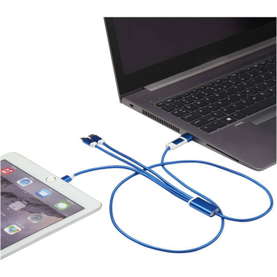 Versatile 5-in-1 Ladekabel aus recyceltem Aluminium - EgotierPro 124386