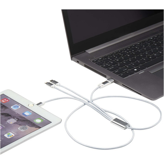 Versatile 5-1 recycled aluminium charging cable - EgotierPro 124386