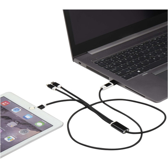 Versatile 5-1 recycled aluminium charging cable - EgotierPro 124386